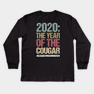 2020: The Year of the Cougar Elizabeth Warren for President Kids Long Sleeve T-Shirt